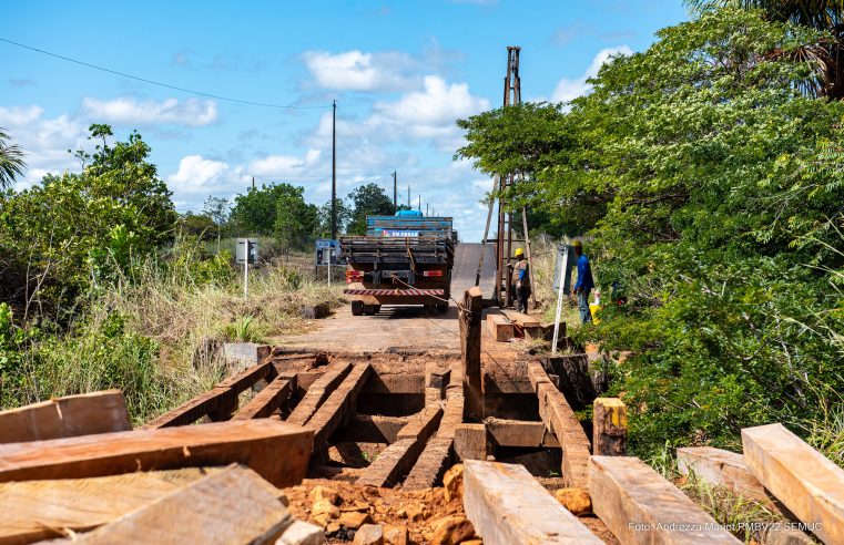 Acesso a vicinal 1 do P.A Nova Amazônia é feito por desvio durante reforma de ponte