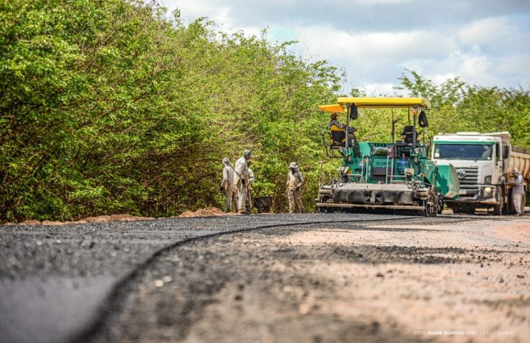 Obras de asfaltamento da vicinal 349 avançam na região do Bom Intento, zona rural de Boa Vista