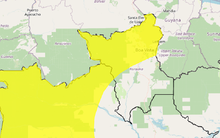 Inmet emite alerta com perigo potencial para chuvas intensas em Roraima