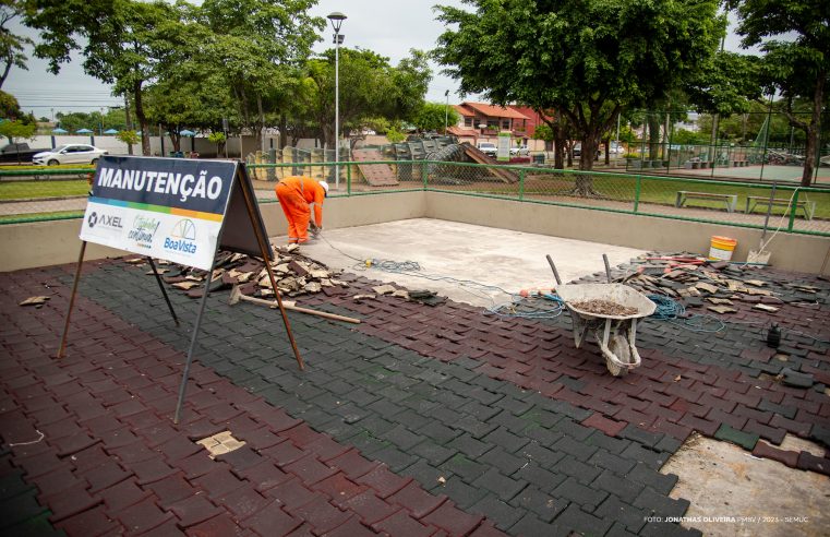 Praças e áreas de lazer de Boa Vista recebem serviços de revitalização