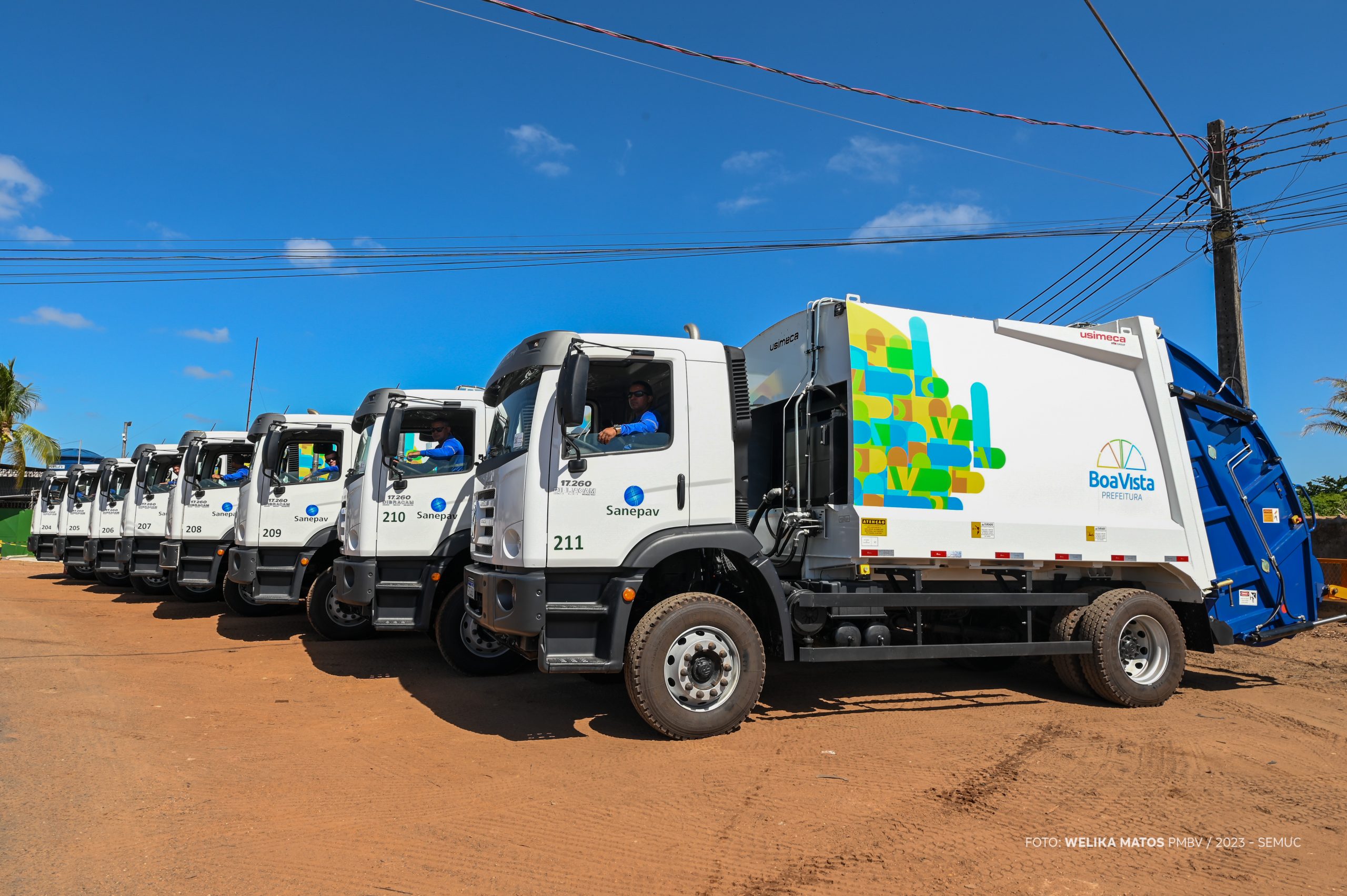 Boa Vista renova frota de caminhões coletores de lixo para limpeza urbana