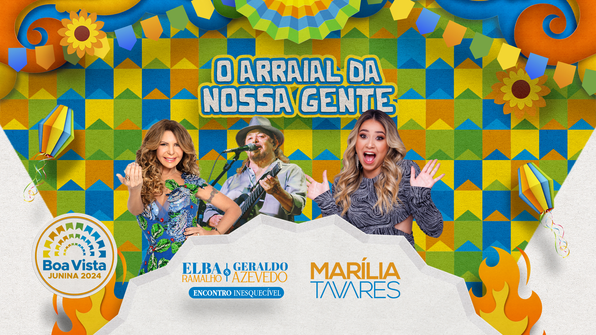 Elba Ramalho, Geraldo Azevedo e Marília Tavares são atrações nacionais do Boa Vista Junina