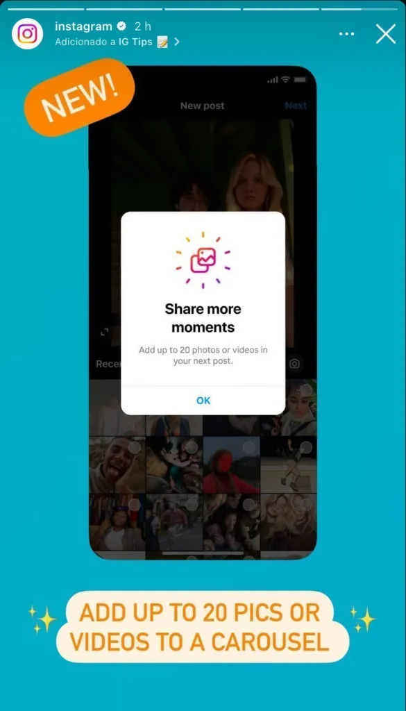 Instagram apresenta atualização e agora permite 20 fotos por publicação